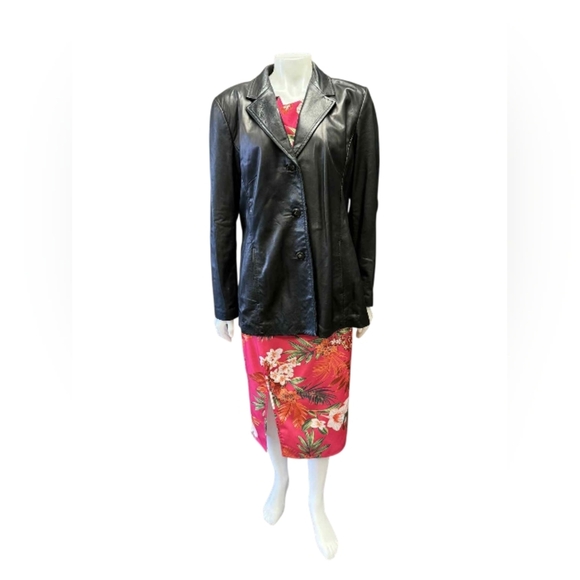 Danier Italian Leather Coat Black Size Medium EUC - Picture 1 of 10